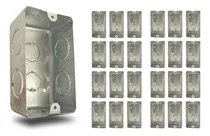 Comprar Combo 25 Cajas Luz Rectangular 5x10 Chapa Electricidad Zinc