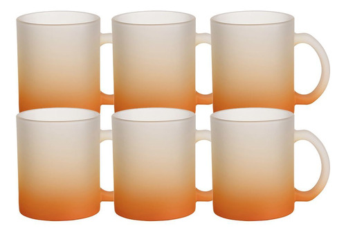 Jarro Taza Sublimable Esmerilada Neon Pack X 6 Disershop Color Naranja