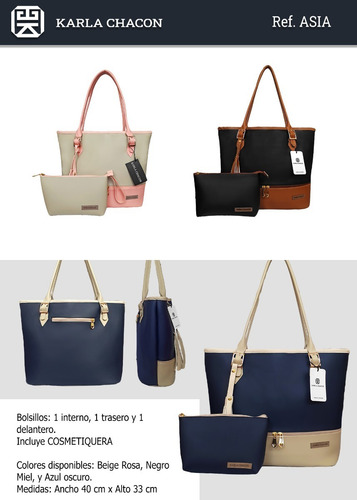 Bolso Dama Carteras Mujer Karla Chacon + Accesorio