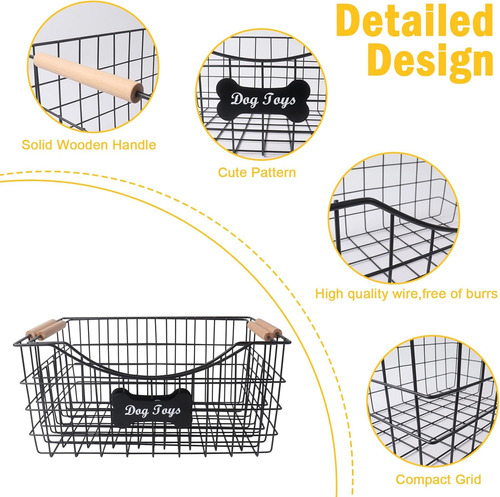 Cesta Grande Para Juguetes Para Perros,juego De 2 Contenedor