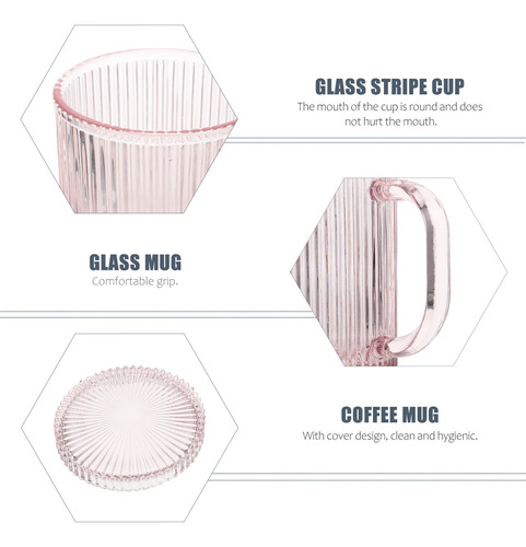 Taza Con Rayas De Vidrio, Tazas De Vidrio Con Diseño De Raya