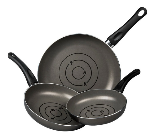 Juego De 3 Sartenes Experta Perfect Cook 20, 24 Y 30cm Cinsa Color Gris oscuro