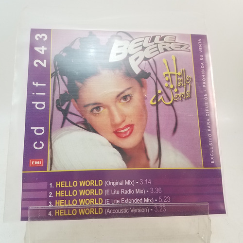 Belle Perez - Hello World - Cd Single Latin Pop - Mb 