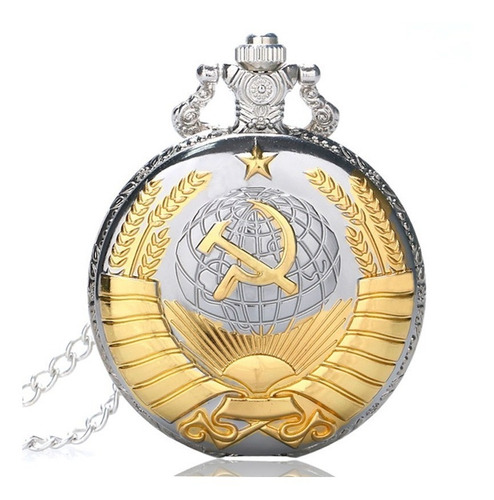 Reloj Bolsillo Cuarzo Cadena Analogico Union Sovietica