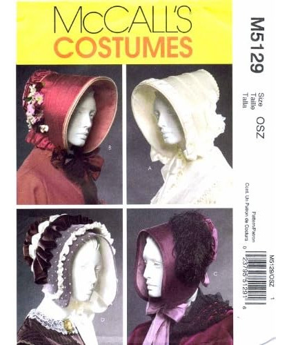 5129 Sewing Pattern Womens Civil War Bonnets Costume