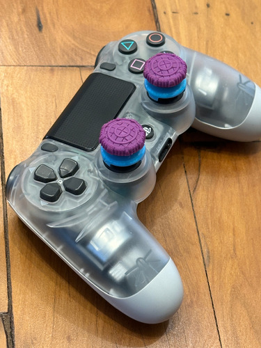 Controle Ps4 / Playstation 4 Crystal + Grip Kf (impecável!) Transparente (Usado)