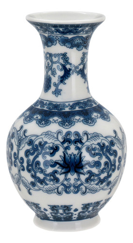 Vaso Objetos Decorativos Enfeites Sala 14x8cm Cerâmica Azul