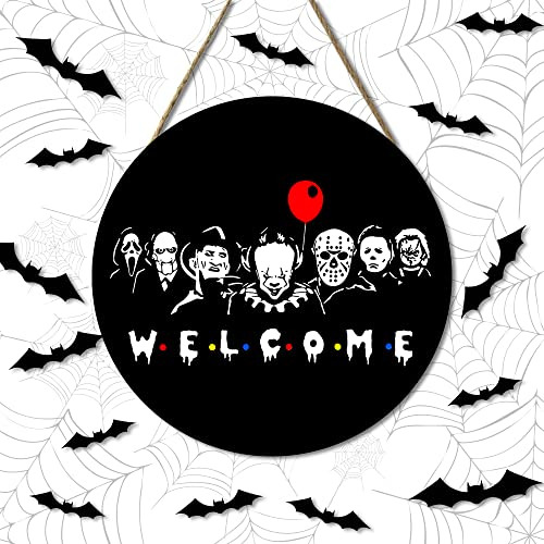 Comott Halloween Door Hanger Negro Bienvenida Puerta 2gxwv