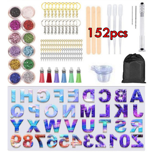 Imagem 1 de 7 de Molde De Chaverio De Alfabeto De Resina De Silicone 152pcs
