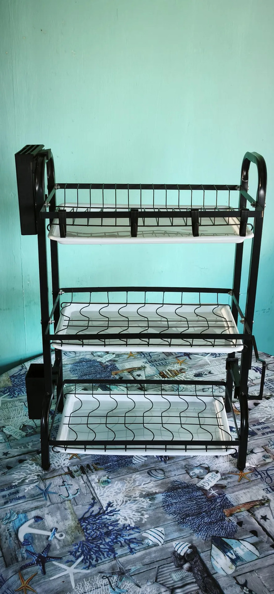 Foto real de Escurridor De Loza Platos De Acero Inoxidable De 3 Niveles
