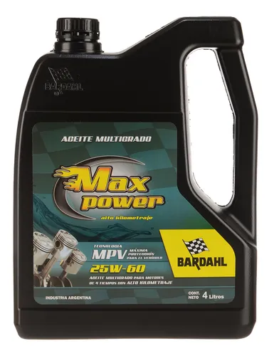 Kit Aceite Max Power Mineral 25w60 Bardahl 4l X 2 Uni
