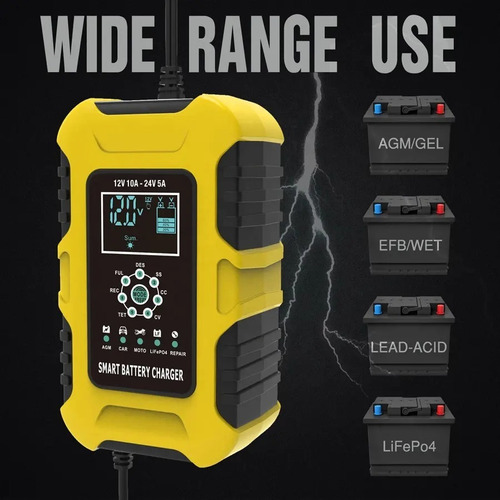 Cargador Inteligente 12v 24v 10a Litio-plomo-gel Y Mas!!!!