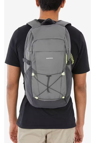 Mochila Quechua 30l Senderismo Arpenaz 100 Gris/caqui Liso