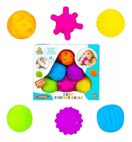 Soft Balls 6 Pelotas Sensoriales Texturizadas Para Bebés