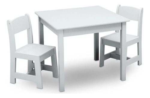 Set Infantil Mesa Mesita Con 2 Sillas Elegante Color Blanco