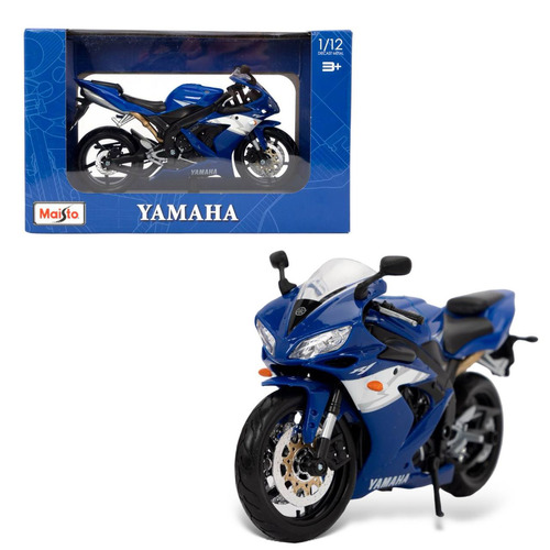 Yamaha Yzf-r1 Azul Con Soporte Escala 1:12 Maisto 