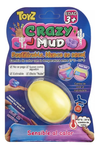 Masa Kinetica Crazy Mud Calor Amarillo Huevo Diy Efecto Nube