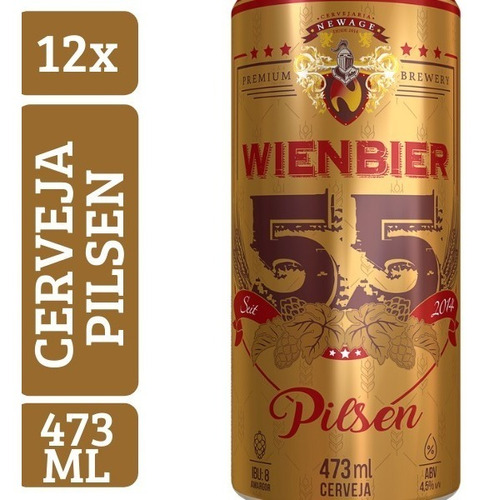 Kit Cerveja Wienbier 55 Pilsen De 473ml (12 Un)