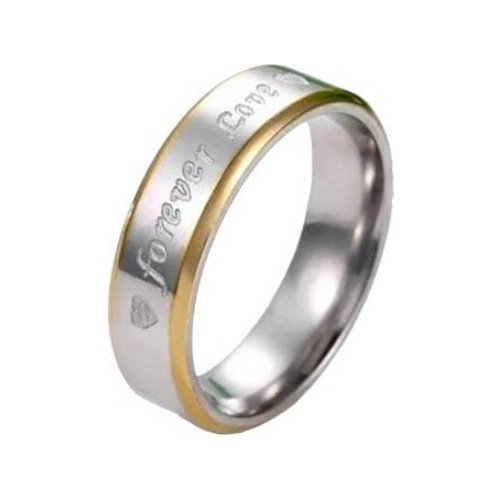 Anillo Argolla Forever Love De 6mm Y 4mm Unisex X Unidad 