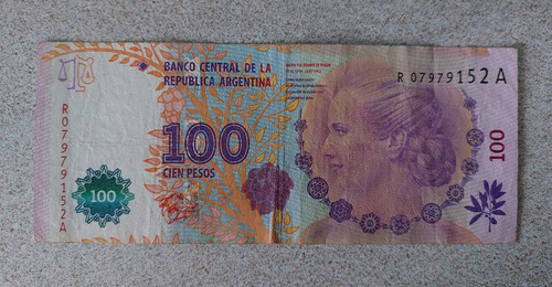 Billete $100 Evita Reposición  A   - Coleccion - Numismatica