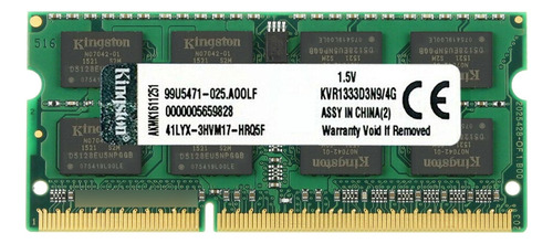 Memória Notebook Kingston 4gb Ddr3 1333mhz 10600s Kvr1333d3