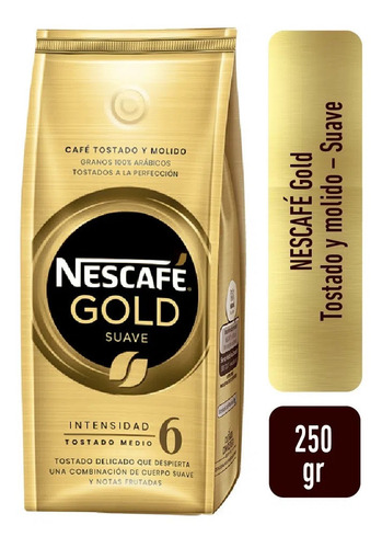 Imagen 2 de 8 de Cafe Nescafe Gold Suave Tostado Y Molido - Libre De Gluten
