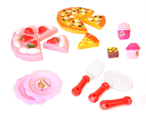 Set De Comida Completo, Torta, Pizza Y Accesorios - 11744