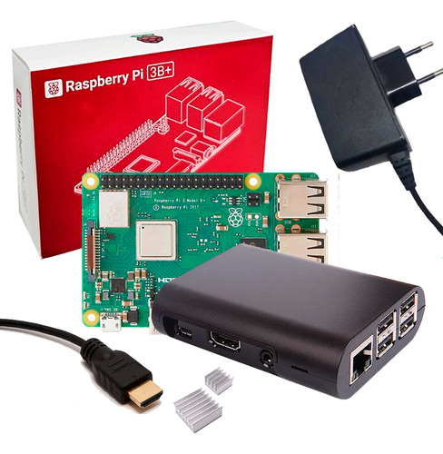 Kit Raspberry Pi 3 B+ Case Dissipadores Fonte Hdmi 16gb