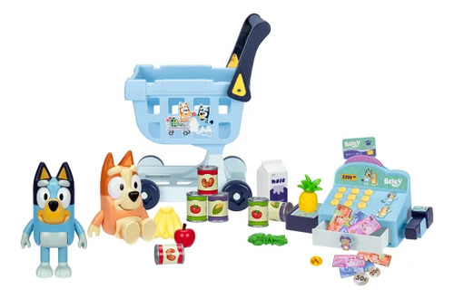 Bluey Set De Juego Carrito Para Ir De Compras Y Personajes