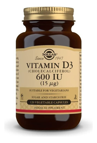 Vitamina D3 600iu 120caps Solga - - Unidad A $1671