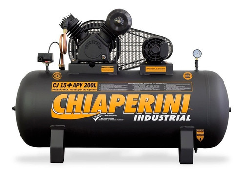 Imagem 1 de 1 de Compressor de ar elétrico Chiaperini Industrial Mais CJ 15+ APV 200L monofásica preto 110V/220V