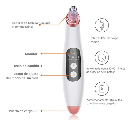 Removedor De Espinillas, Limpiador De Poros Usb Recargable