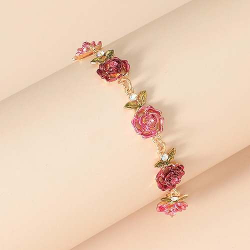 2 Pulsera De Flor De Rosa De Moda Adornos Elegantes
