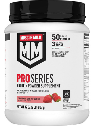 Muscle Milk Pro Series Proteína En Polvo, Fresa, 2 Libras P