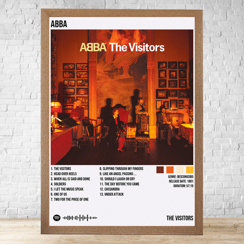 Cuadro Abba The Visitors 30x40 C/vidrio Y Marco Madera C761 Marrón Claro Clasico