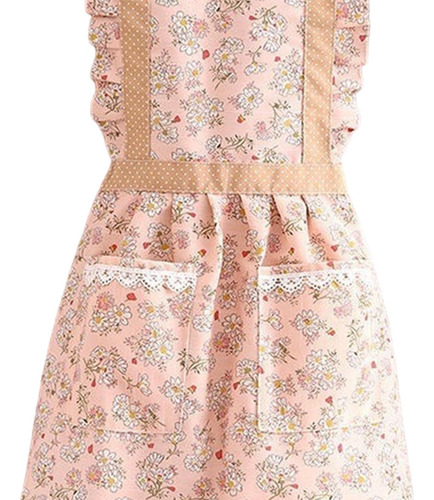 3 Delantal De Chef Elegante Con Bolsillos: Rosa