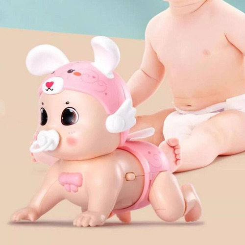 Juguete Musical Para Gatear Para Bebés Con Conejo Rosa