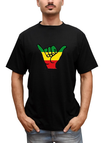 Camiseta Camiseta Masculina Reggae Salve Mão Bob Marley
