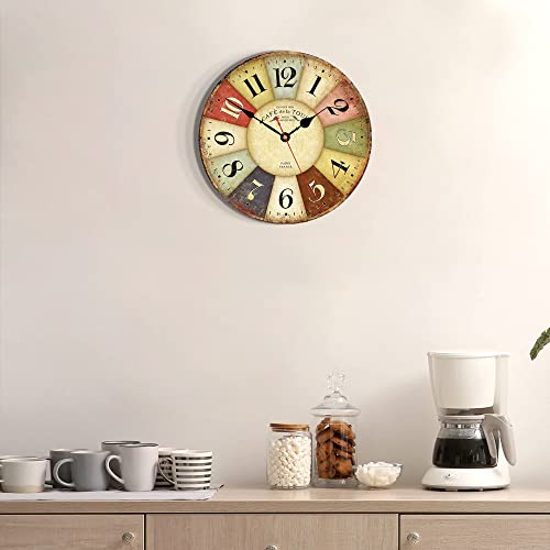 Vikmari Reloj De Pared Silencioso Sin Tictac De 8 Pulgadas N
