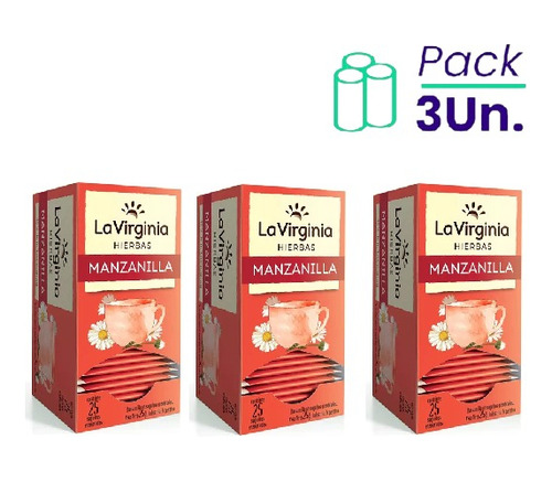 Te De Manzanilla La Virginia 25 Saqiuitos Pack X3u