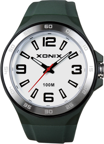 Reloj Xonix Silicona Verde Hombre Deportivo 100mts Cag-003