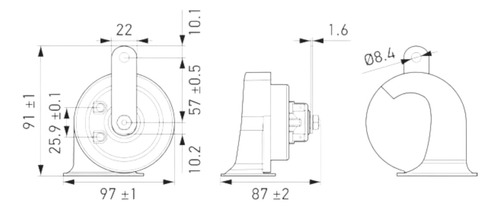 Juego Bocinas Caracol Hella 12v-112db(a)-410hz-510hz-tonos 2