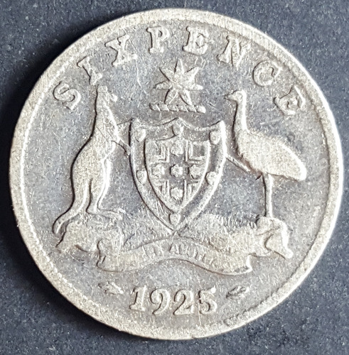 Australia 6 Pence 1925 De Plata