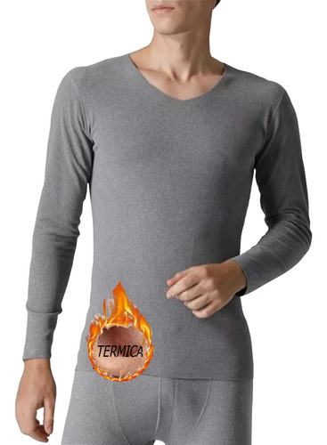 Conjunto De Ropa Termica Súper Calientita Hombre Pijama Gris