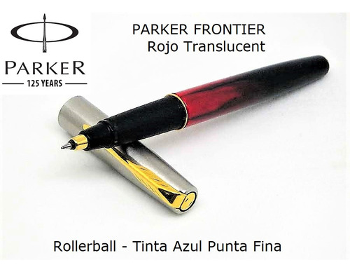Parker Frontier Boligrafo Roller Rojo Translucent Clip Oro