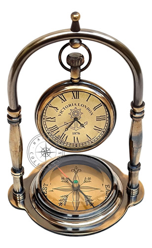 Colección Hanzla Base De Brújula Marítima Reloj De Mesa Náut