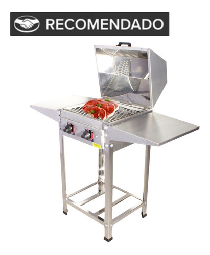 Imagem 1 de 8 de Churrasqueira Churrasco A Bafo Multiuso Grill Inox A Gás 2q