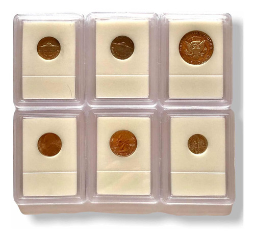 Wow 6 Monedas Estadounidenses 5, 10, 25 Y 50 Centavos Dólar (Usado)