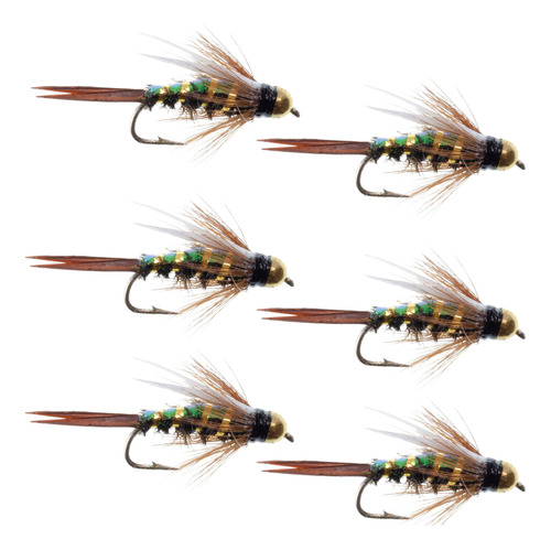 Flashback Bead Head Prince Nymph Mosca Pesca Juego 6 14