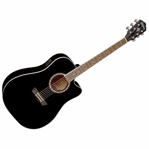 Guitarra Electroacustica Washburn Wa90ceb Negra Afinador Eq